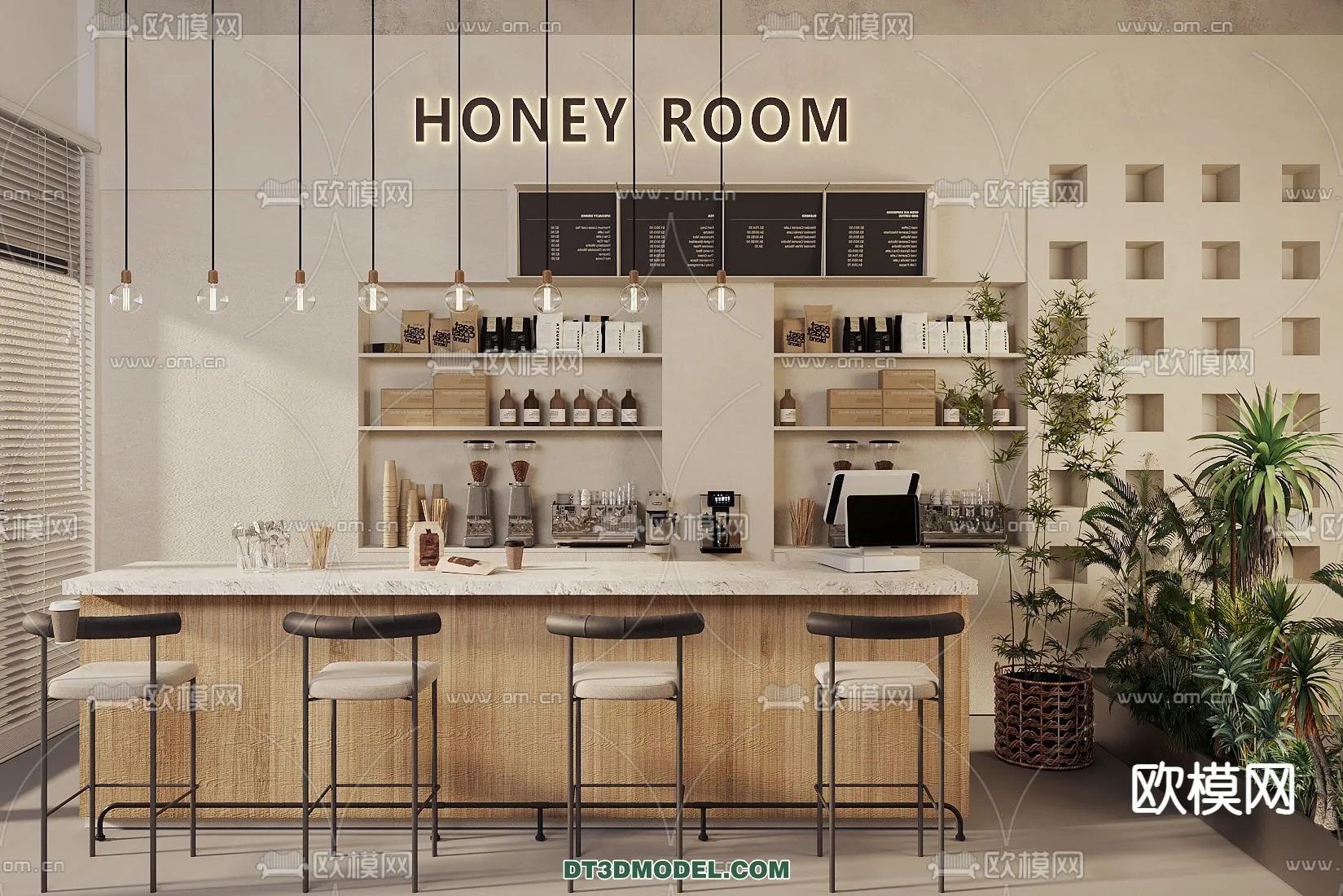 Counter – Bar – Interior Design 3D Model – 095