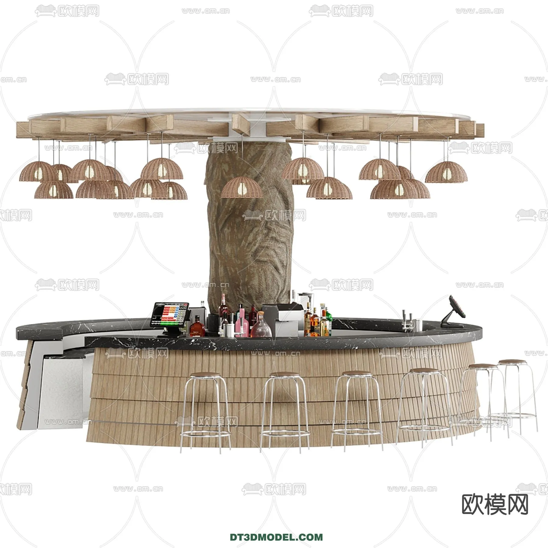 Counter – Bar – Interior Design 3D Model – 096