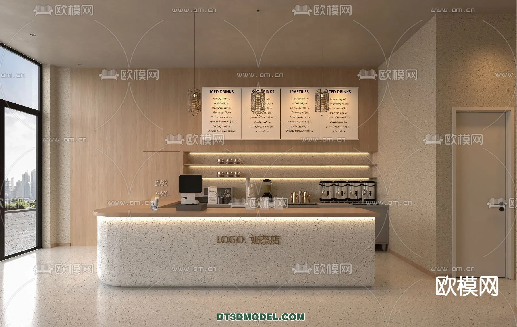 Counter – Bar – Interior Design 3D Model – 099