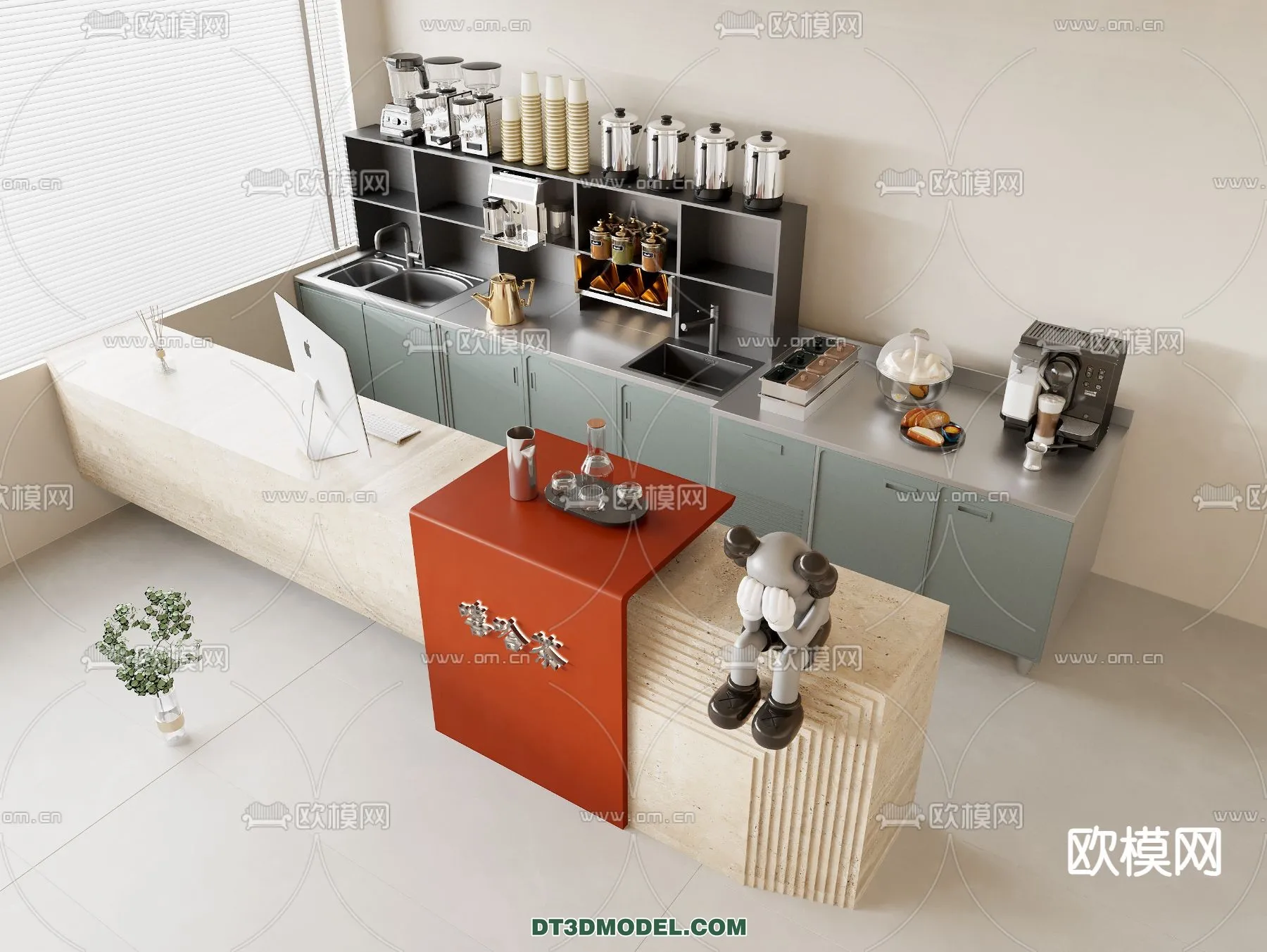 Counter – Bar – Interior Design 3D Model – 101