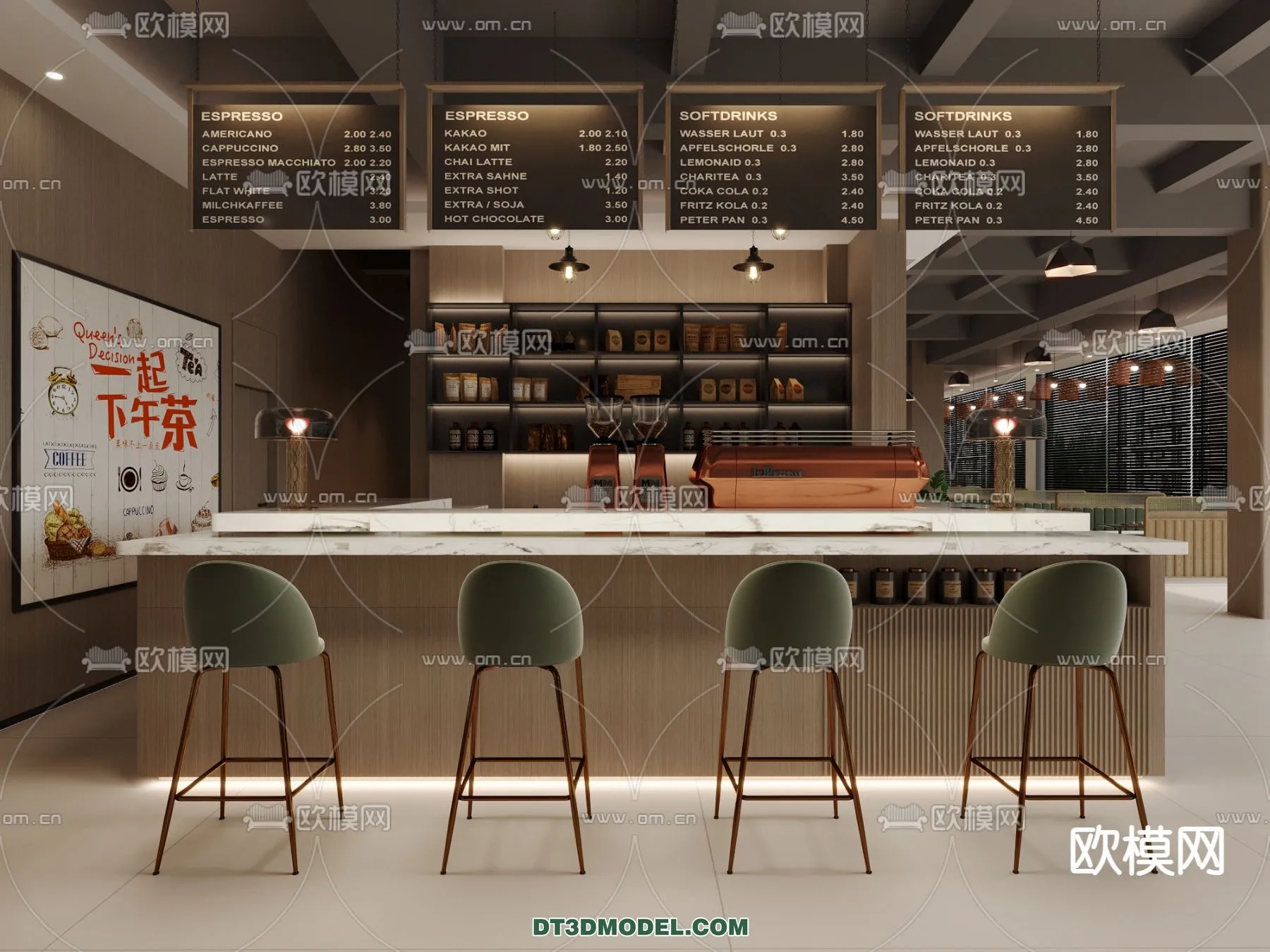 Counter – Bar – Interior Design 3D Model – 107