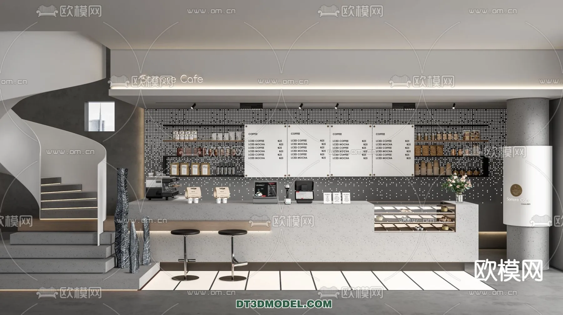 Counter – Bar – Interior Design 3D Model – 111