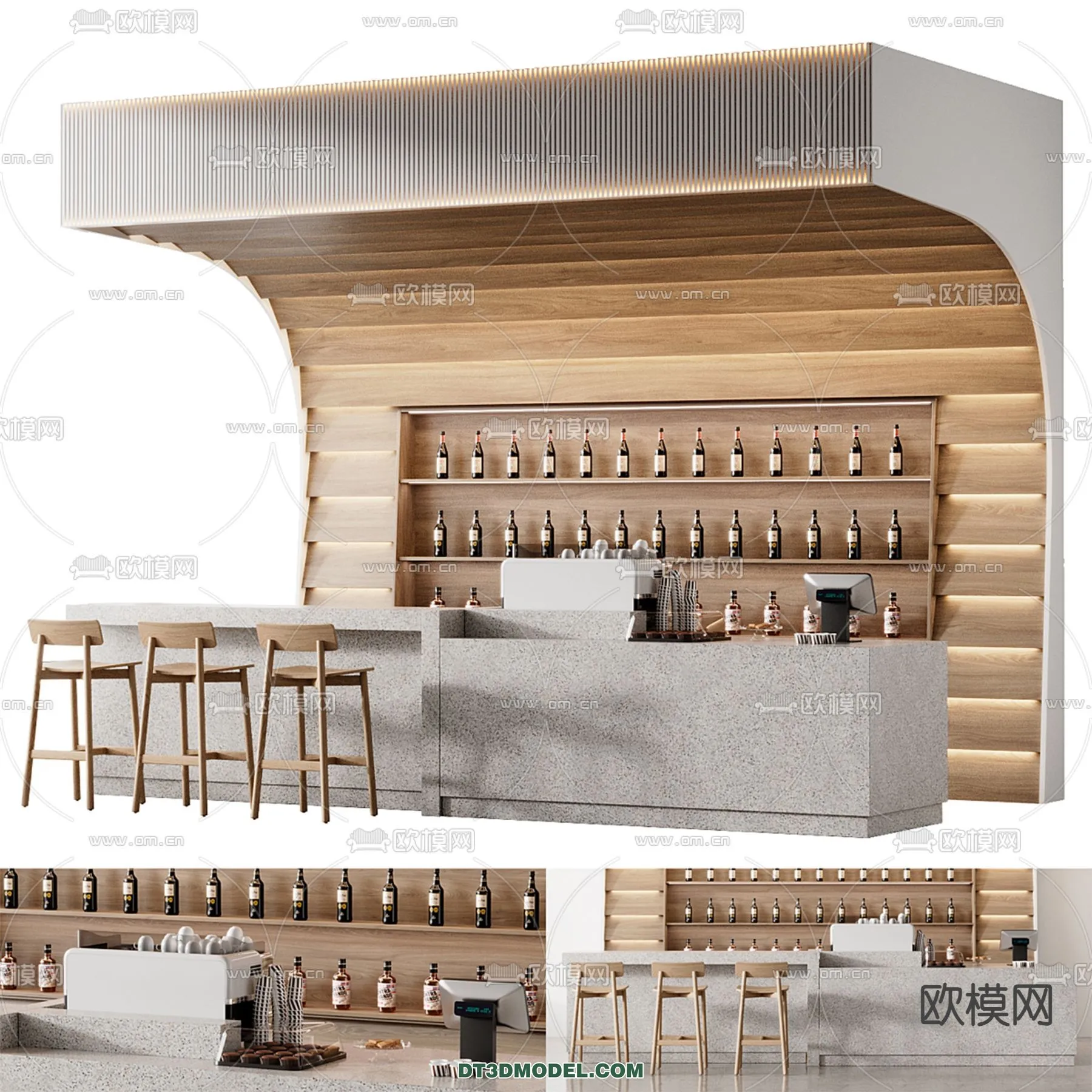 Counter – Bar – Interior Design 3D Model – 124