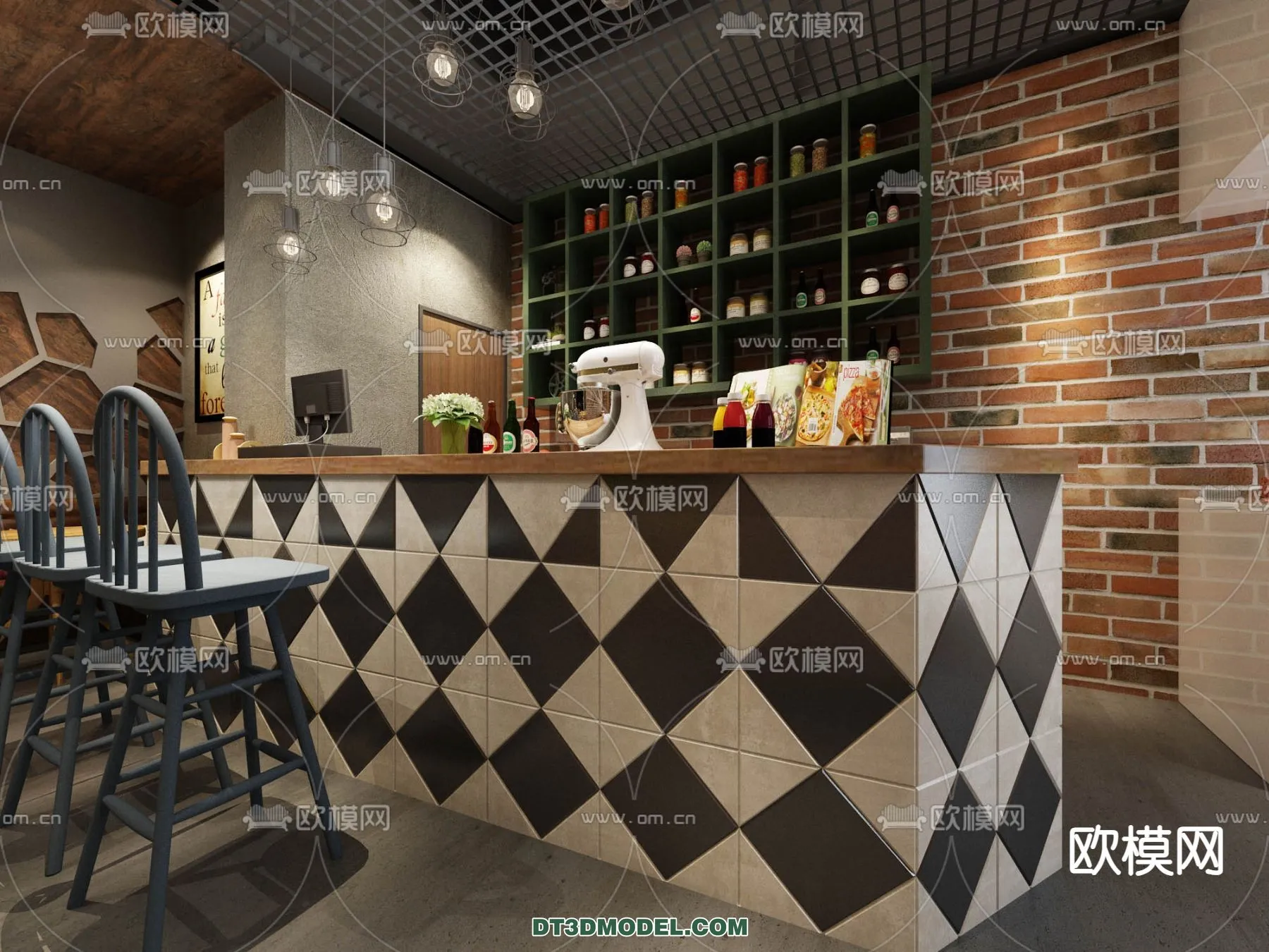 Counter – Bar – Interior Design 3D Model – 127