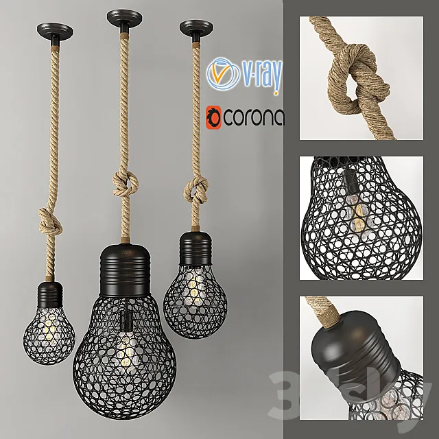 Country Loft pendant lamp 3DS Max Model