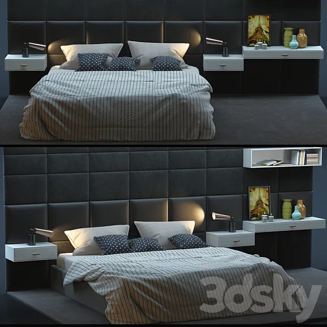 COURCHEVEL BED 2 by Roche Bobois 3DS Max Model