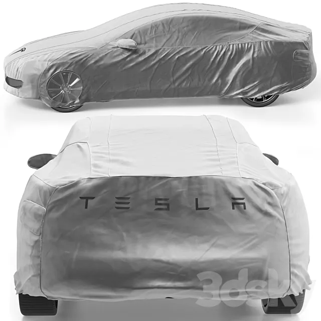 Cover for Tesla Model S electric vehicles in gray 3DS Max Model