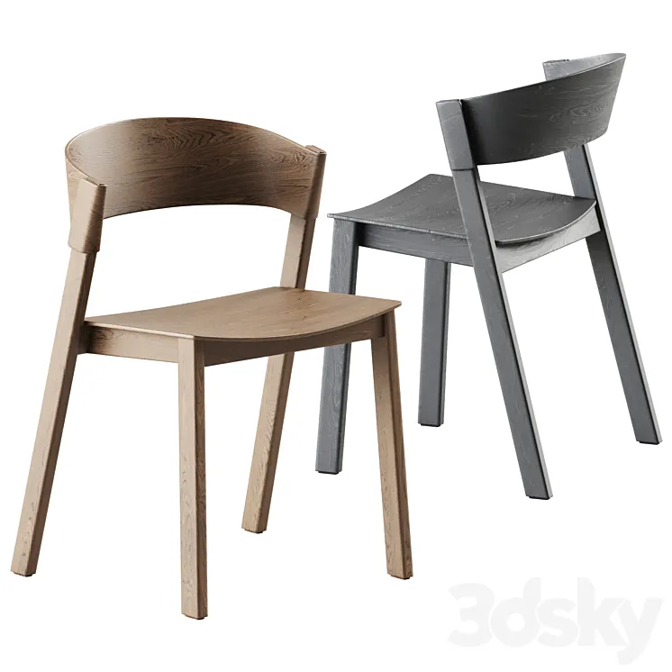 Cover Side Chair by Muuto \/ Wooden Chair 3DS Max Model