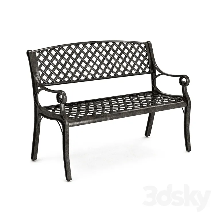 Cozumel Copper Cast Aluminum Bench by Christopher Knight Home 3DS Max