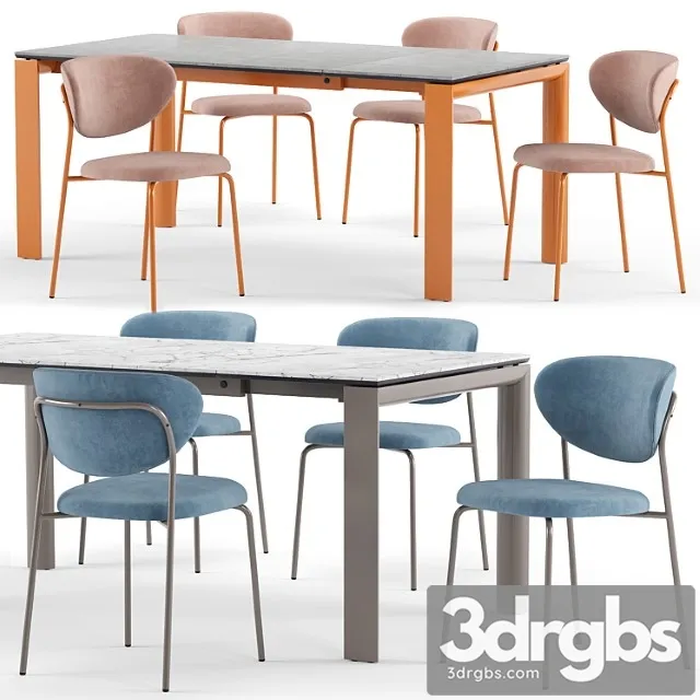 Cozy chair and dorian table – connubia calligaris