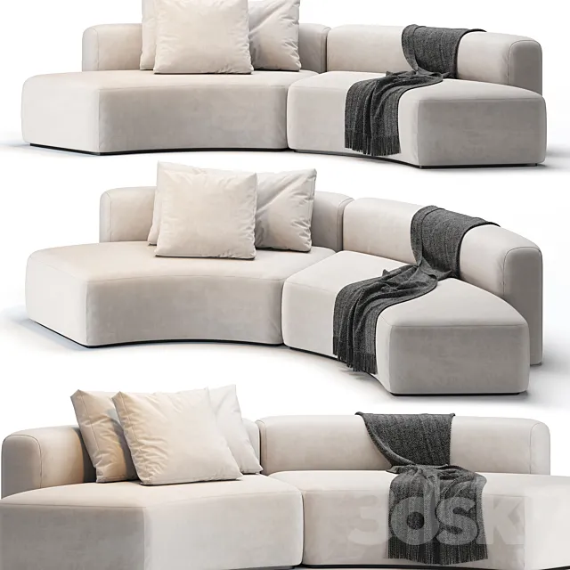 Cozy Curve Sofa 3DS Max Model