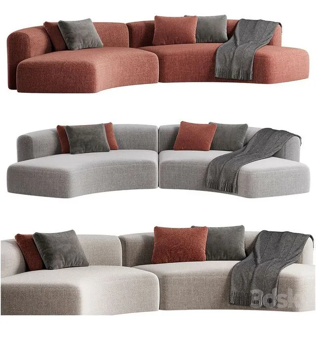 Cozy Curve Sofa 3dsMax Model