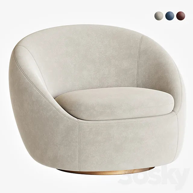 Cozy Swivel Chair Westelm 3ds Max