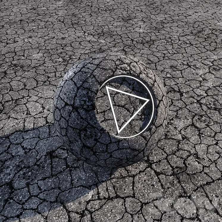 Cracked asphalt | Seamless | PBR 3DS Max Model