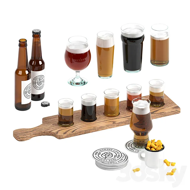 Craft beer set 3dsMax Model