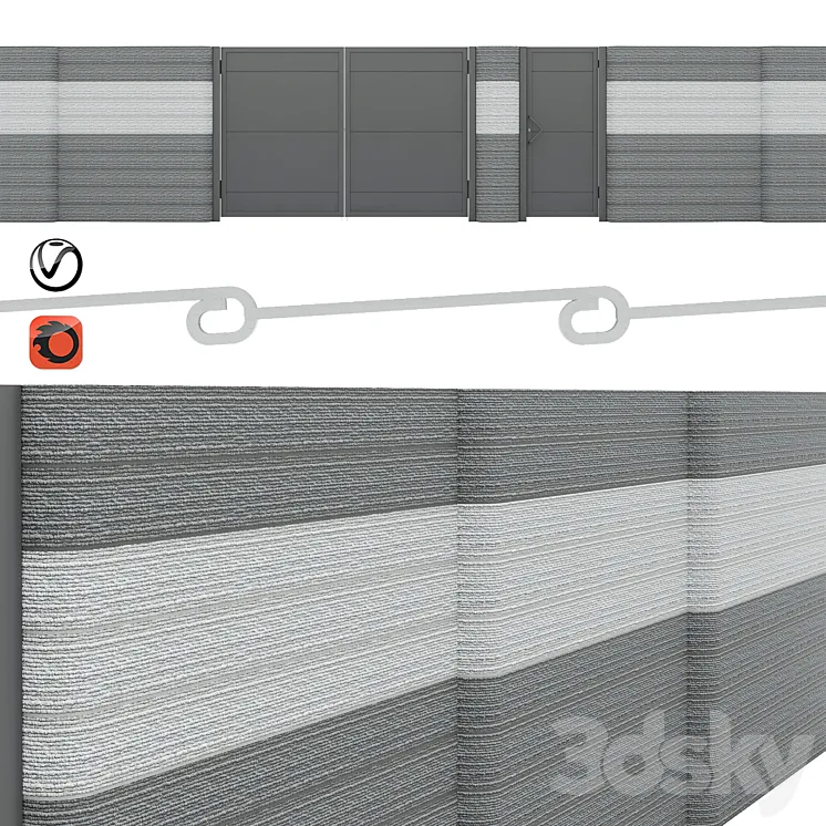 Craft fence – Columnar 3DS Max