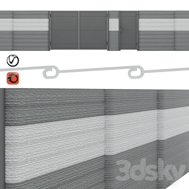 Craft fence – Columnar 3dsMax Model