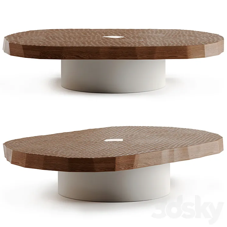 Craft oval coffee table by Pierre Augustin Rose 3DS Max Model