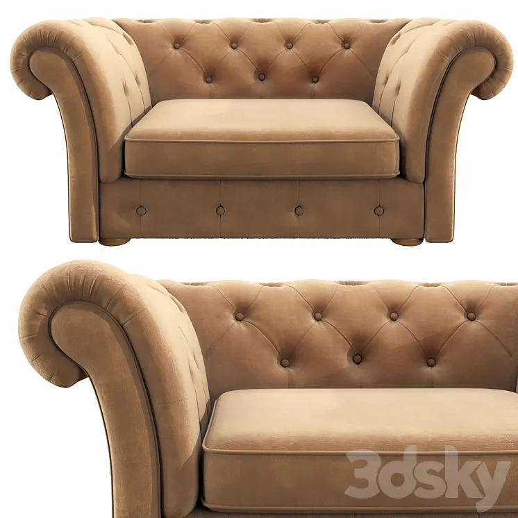 Cranbrook chesterfield loveseat 3DS Max