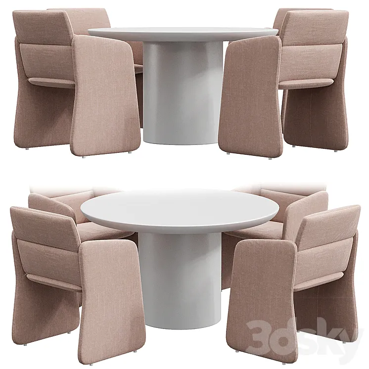 Crassevig AURA PM Table Chair Design by Mario Ferrarini Collection AURA 3DS Max