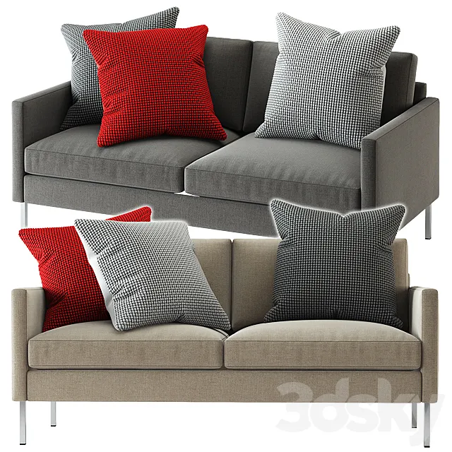 Crate and Barrel _ Studio Series Customizable Loveseat 3ds Max