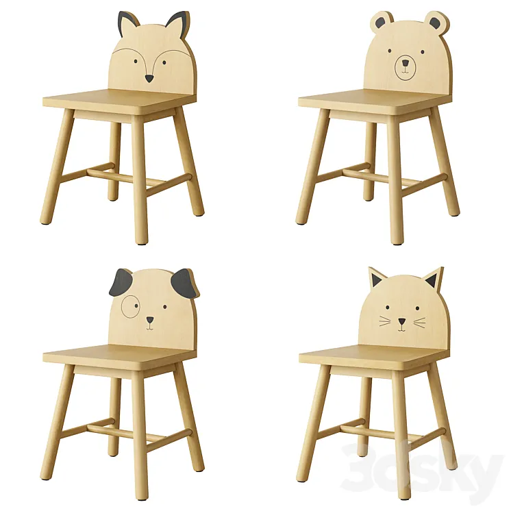 Crate and Barrel Animal Kids Chair 3DS Max