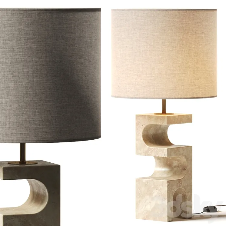 Crate and Barrel Boveda Stone Table Lamp 3DS Max