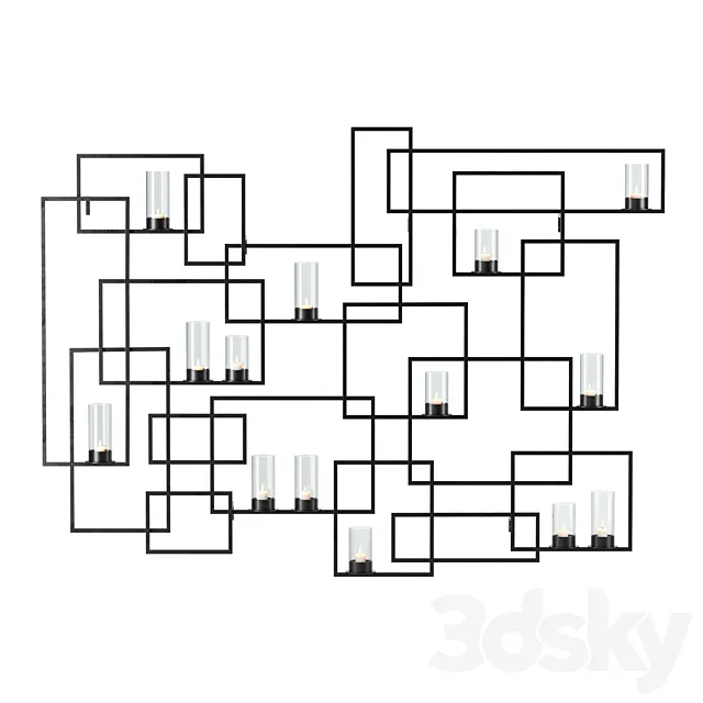 Crate and Barrel Circuit Metal Wall Candle Holder 3ds Max