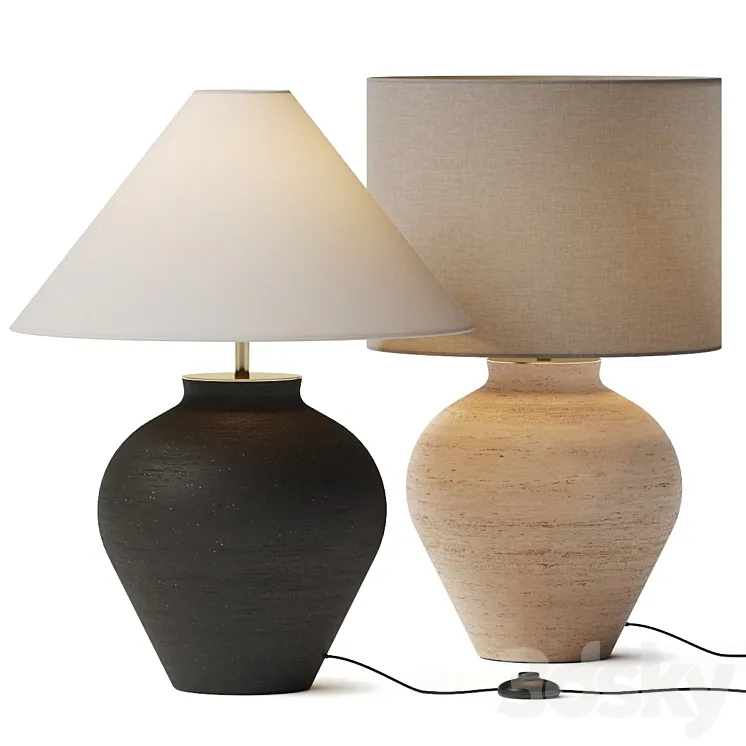 Crate and Barrel Corfu Cream Table Lamp 3DS Max