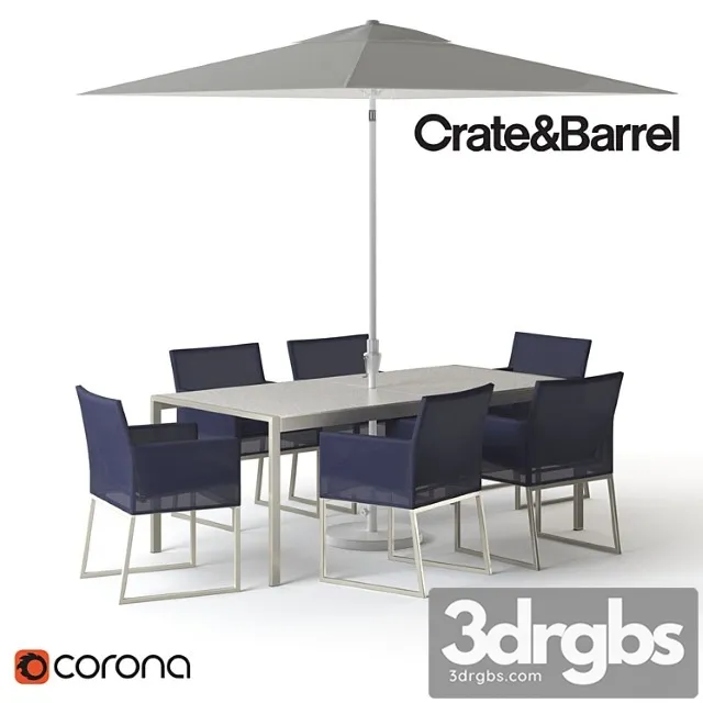 Crate and barrel Dune dining set 2 3dsmax Download