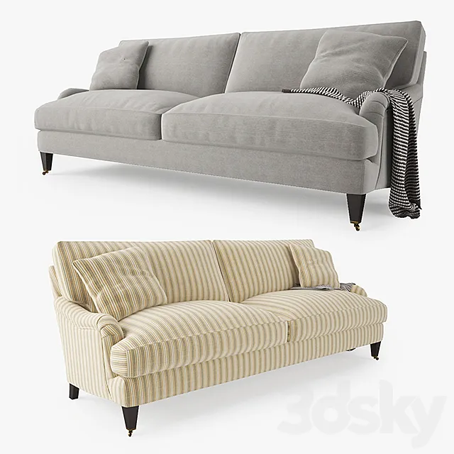 Crate and Barrel Essex Sofa with Casters 3ds Max