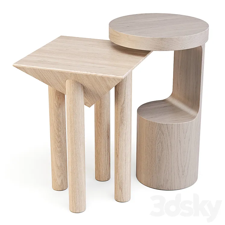 Crate and Barrel: Hout and Flora – Side Tables 3DS Max