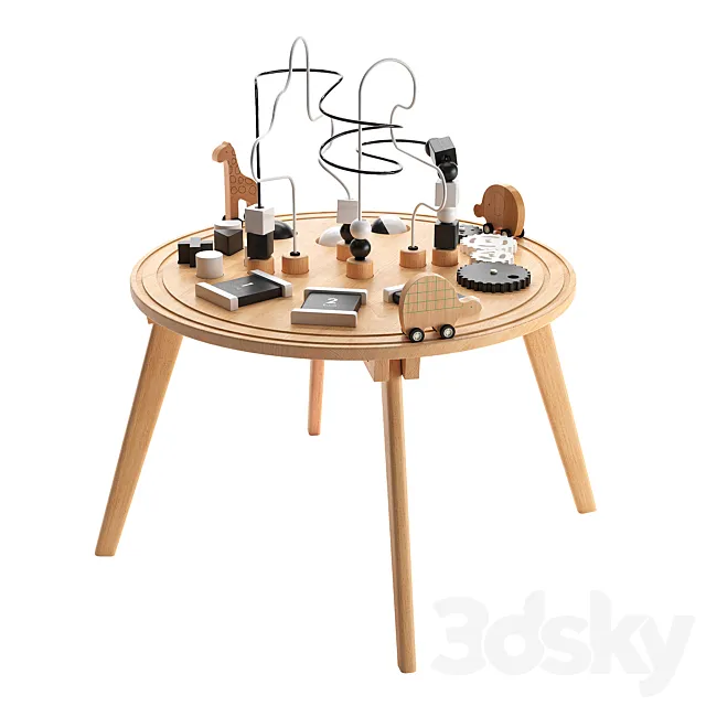 Crate and Barrel Kids Wooden Activity Table 3DS Max Model