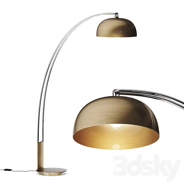 Crate and Barrel Marino Brass and Chrome Metal Floor Lamp 3ds Max