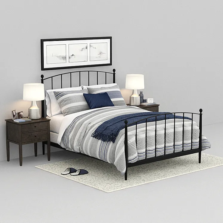 crate and barrel Mason Shadow Queen Bed 3DS Max