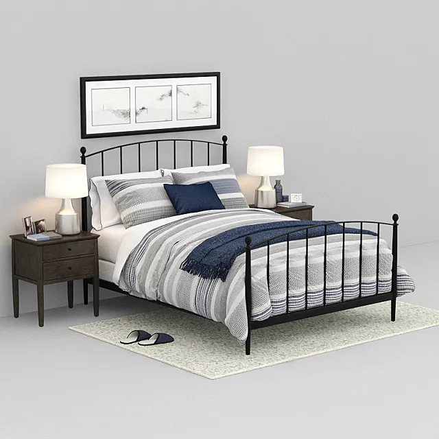 crate and barrel Mason Shadow Queen Bed 3DSMax File