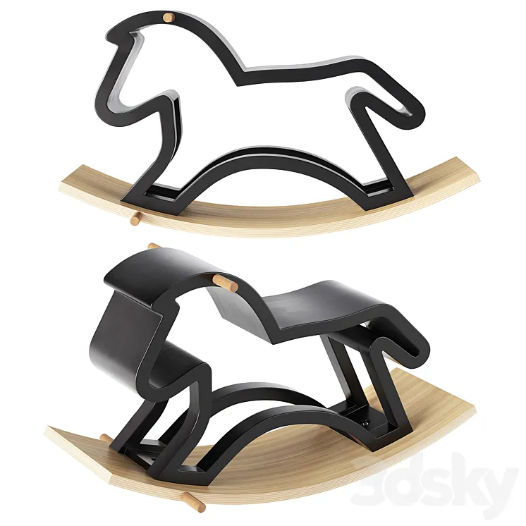 Crate and Barrel Modern Heirloom Rocking Horse 3DS Max Model