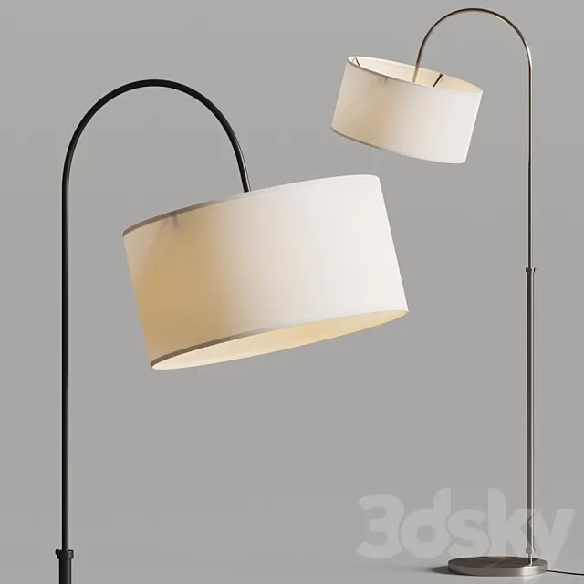 Crate and Barrel Petite Adjustable Arc Floor Lamps 3ds Max