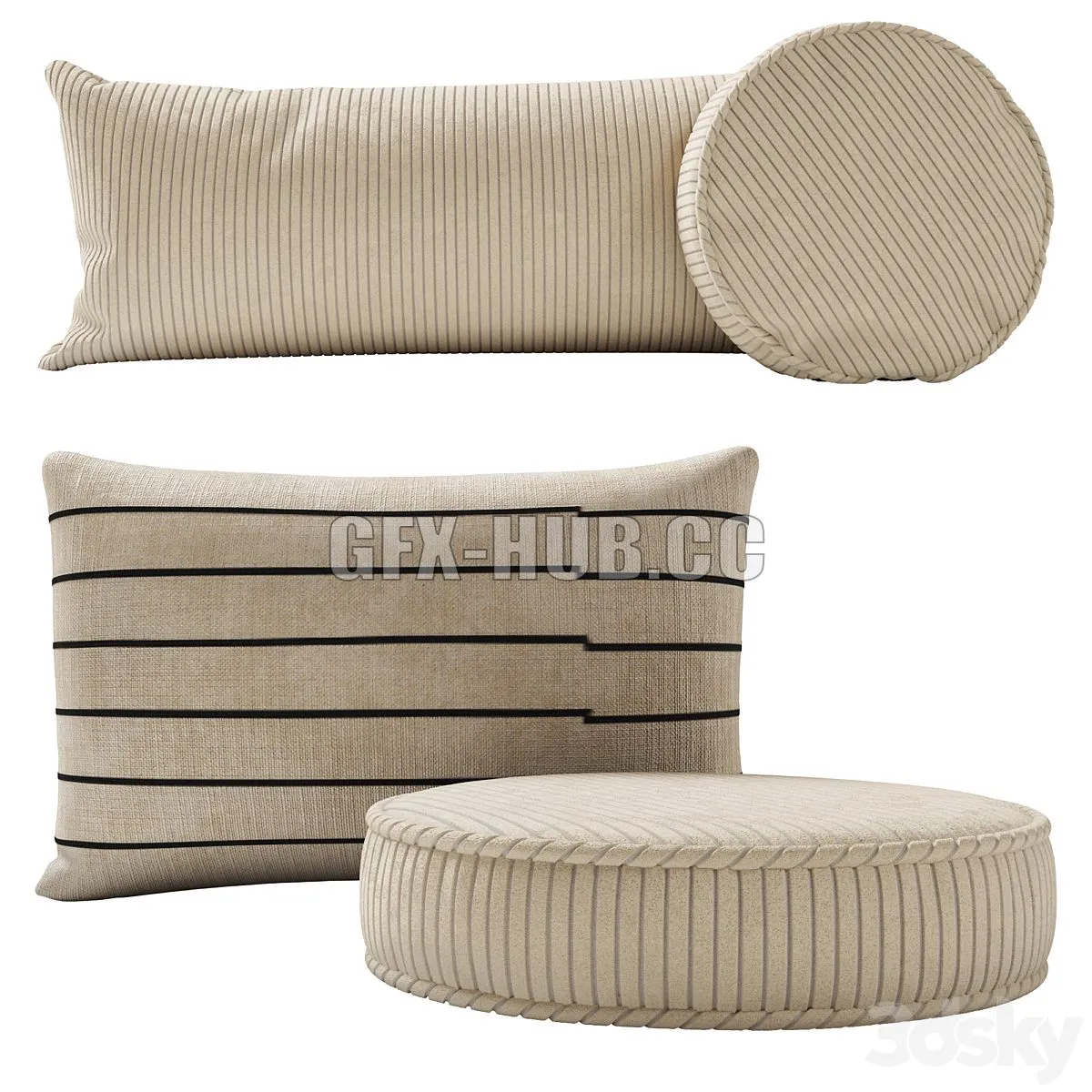 Crate and Barrel pillow set 3dsMax Model