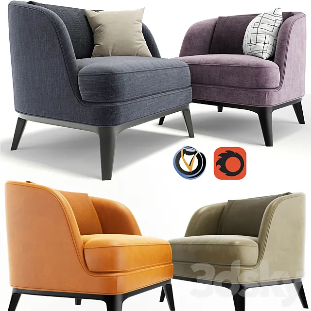 Crate And Barrel Seychelles Wood Trim Chair 3DS Max Model