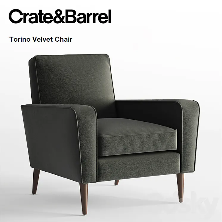 Crate and Barrel \/ Torino Velvet Chair 3DS Max