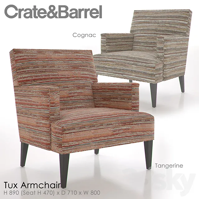 Crate and Barrel Tux Armchair 3DSMax File