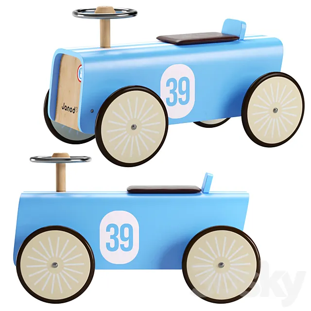 Crate and Kids Janod Blue Car Ride-On 3DSMax File