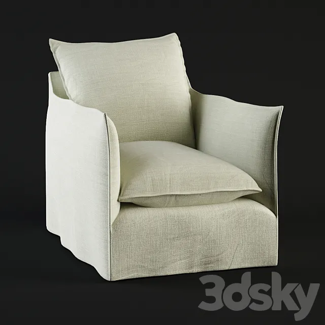 Crate & Barrel _ Oasis Swivel Chair 3ds Max