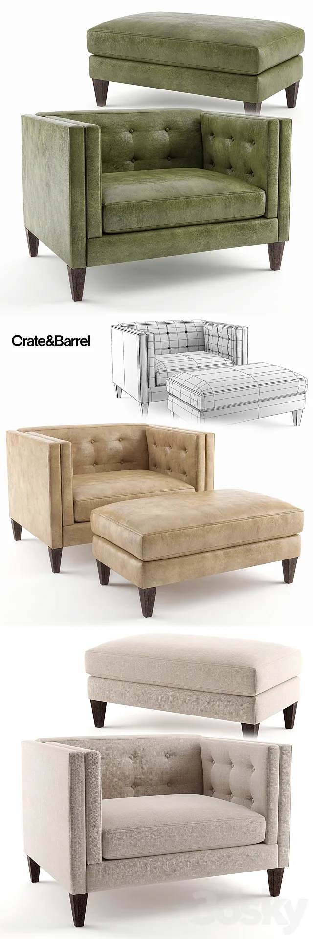 Crate & Barrel Aidan Chair 3ds Max