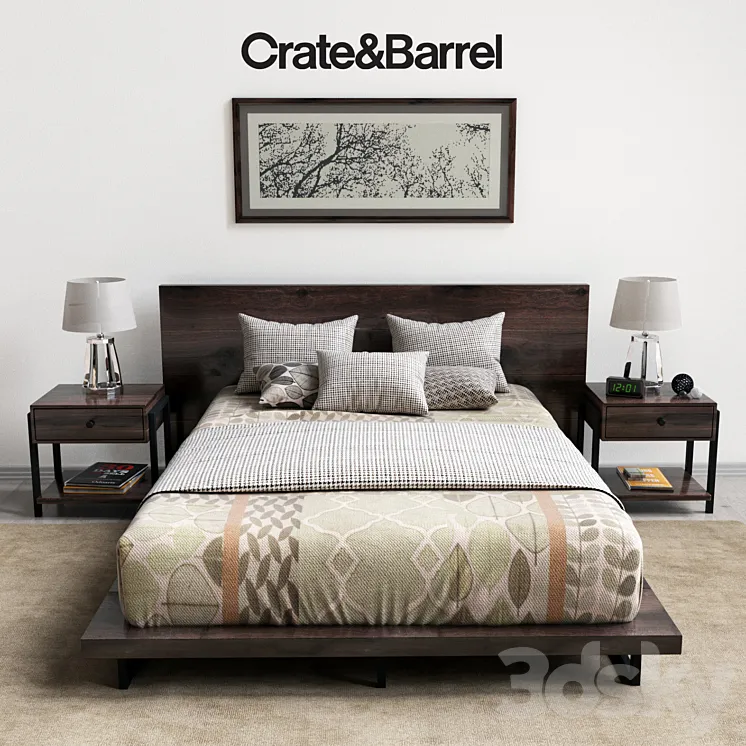 Crate & Barrel bedroom 3DS Max