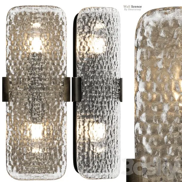 Crate & Barrel Belmont Double Bulb Glass Wall Sconce 3dsMax Model