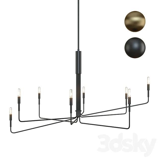 Crate & Barrel Clive 8-Arm Chandelier 3DS Max Model