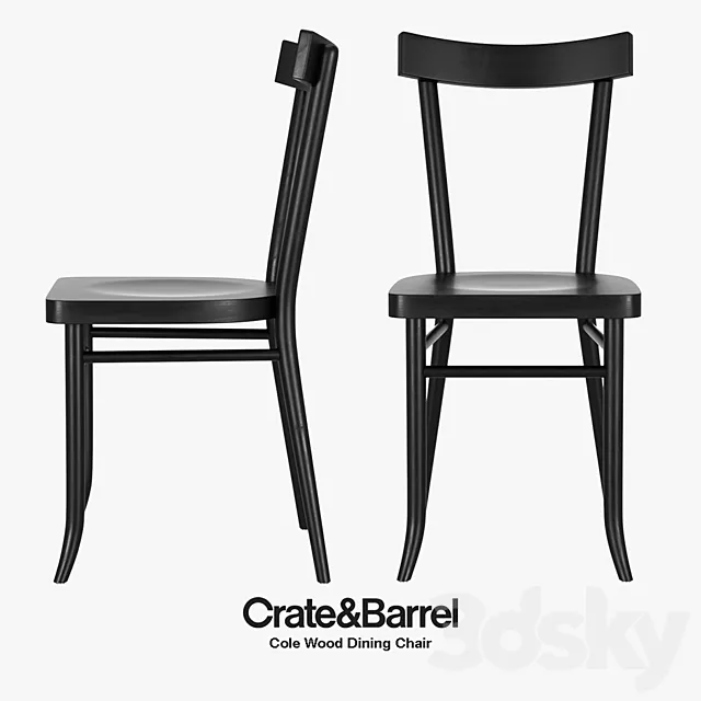 Crate & Barrel – Cole Wood Dining Chair 3ds Max