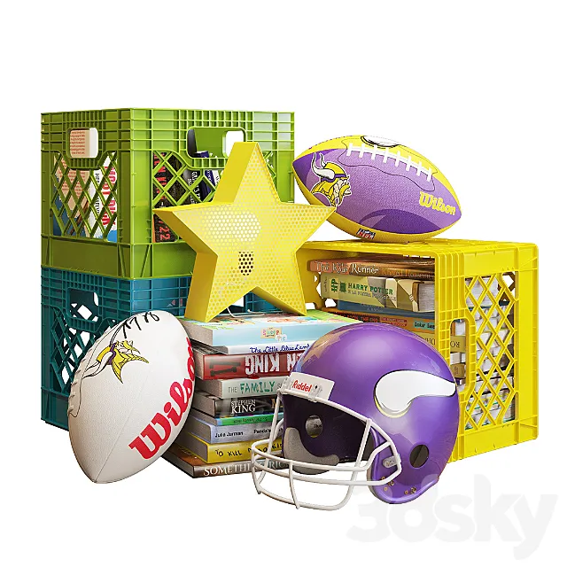 crate & barrel decorative set for children 001 3DSMax File